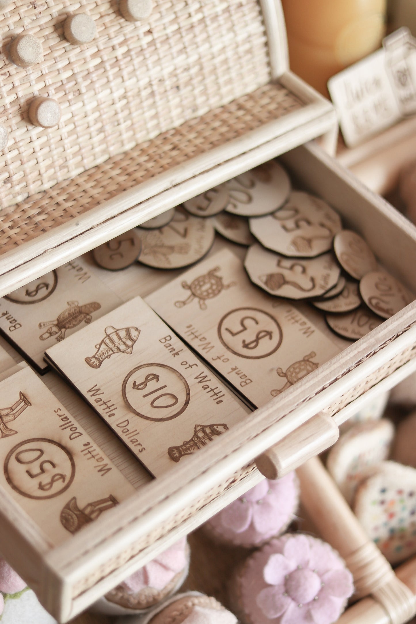 Wattle Money and Café Tag Set
